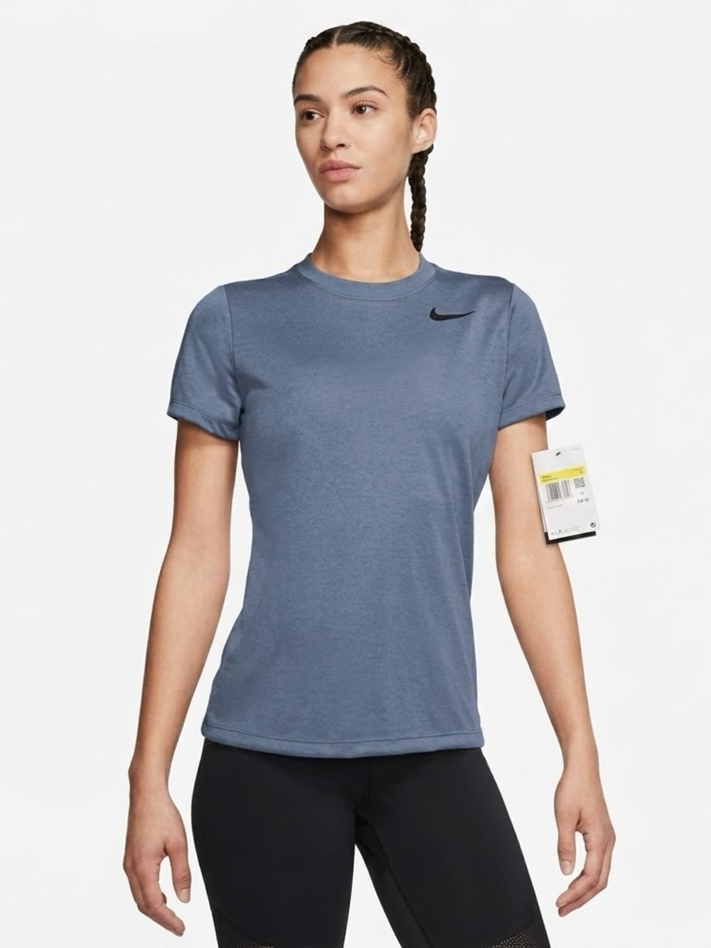 Nike Women's Crew Short-Sleeve Tee in Slate Blue